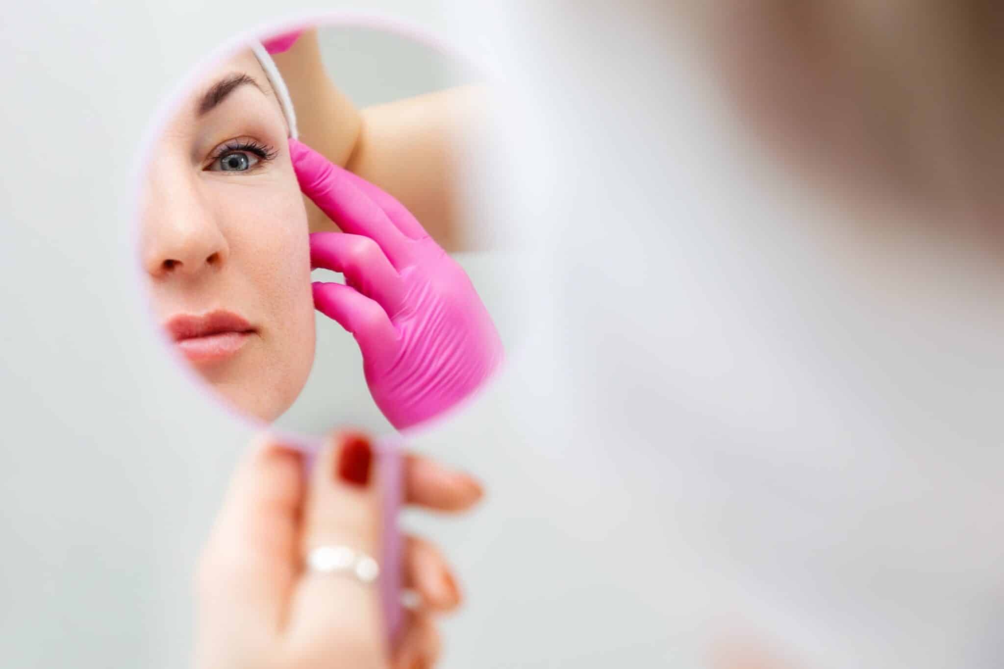 Cosmetology,And,Plastic,Surgery.,Close,Up,Of,Reflection,Of,A